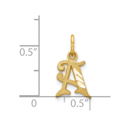 14K Gelbgold Buchstabe A Initiale Charm