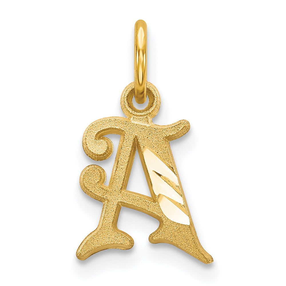14K Gelbgold Buchstabe A Initiale Charm