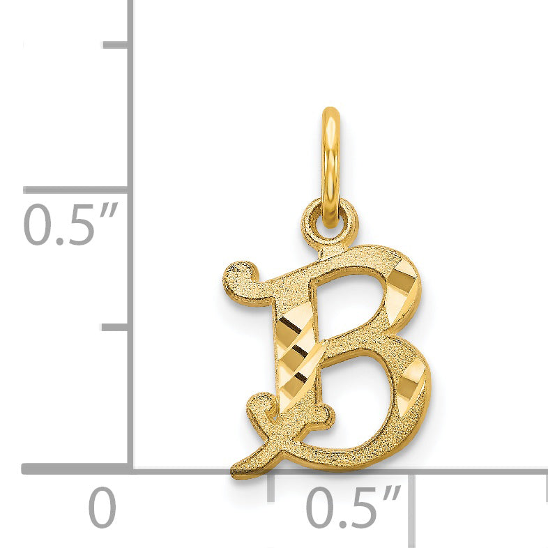 14K Gelbgold Buchstabe B Initiale Charm