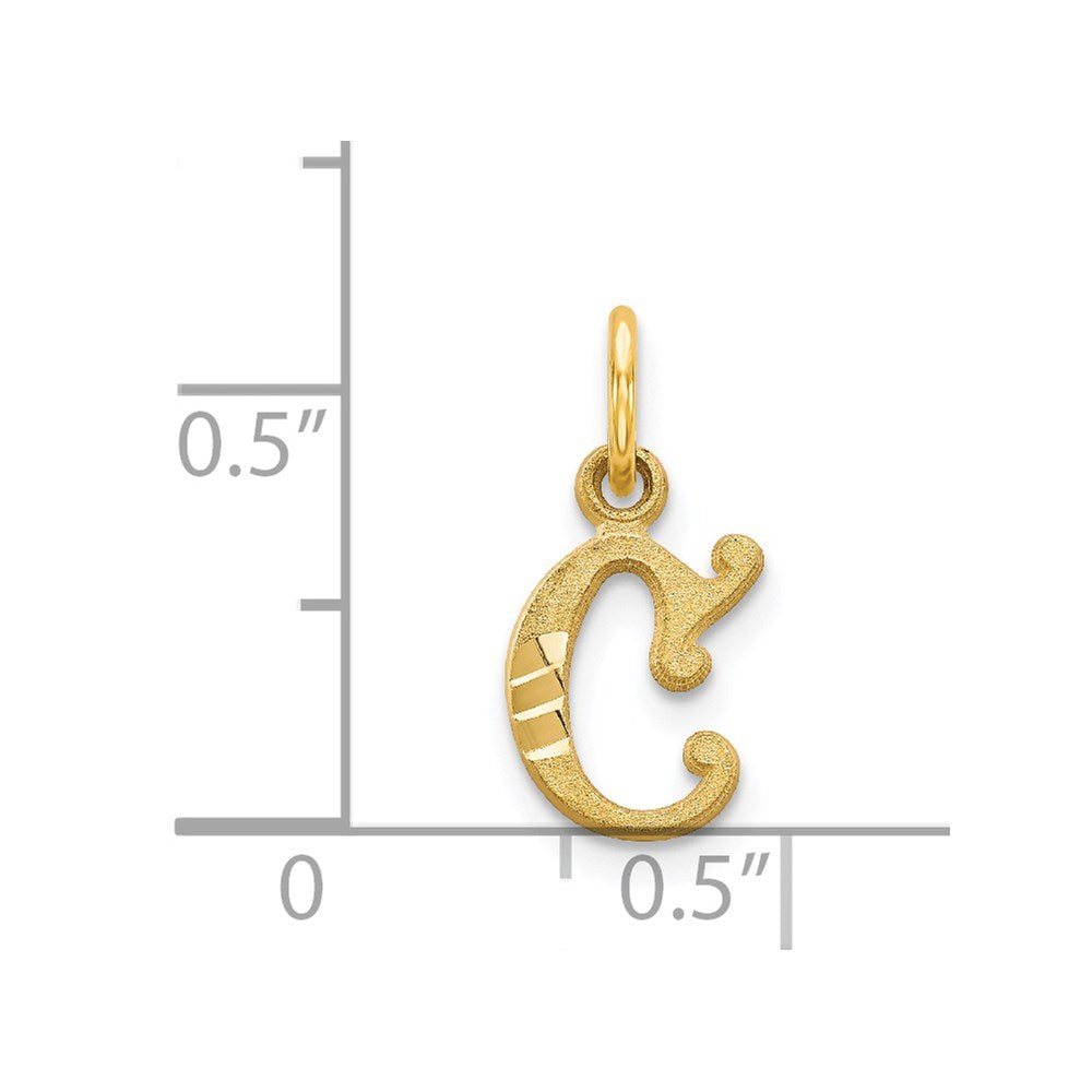 14K Gelbgold Buchstabe C Initiale Charm