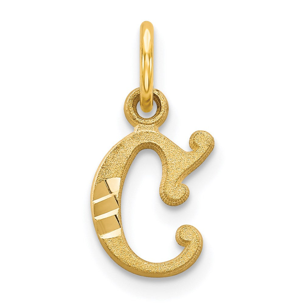 14K Gelbgold Buchstabe C Initiale Charm