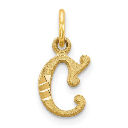14K Gelbgold Buchstabe C Initiale Charm