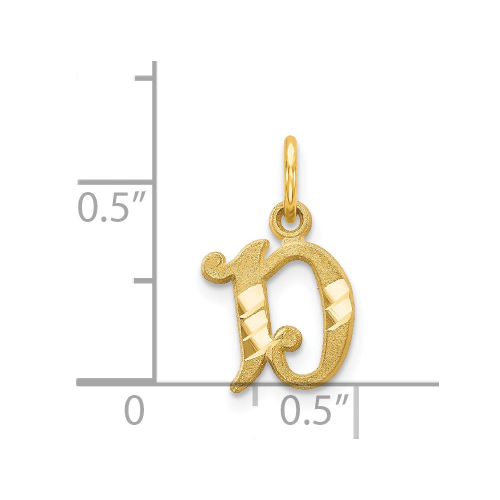 14K Gelbgold Buchstabe D Initiale Charm