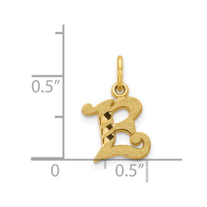 14K Gelbgold Buchstabe E Initiale Charm