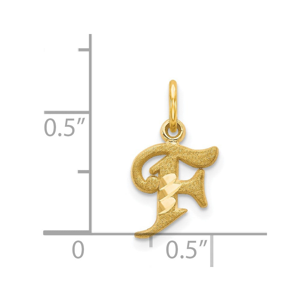 14K Gelbgold Buchstabe F Initiale Charm