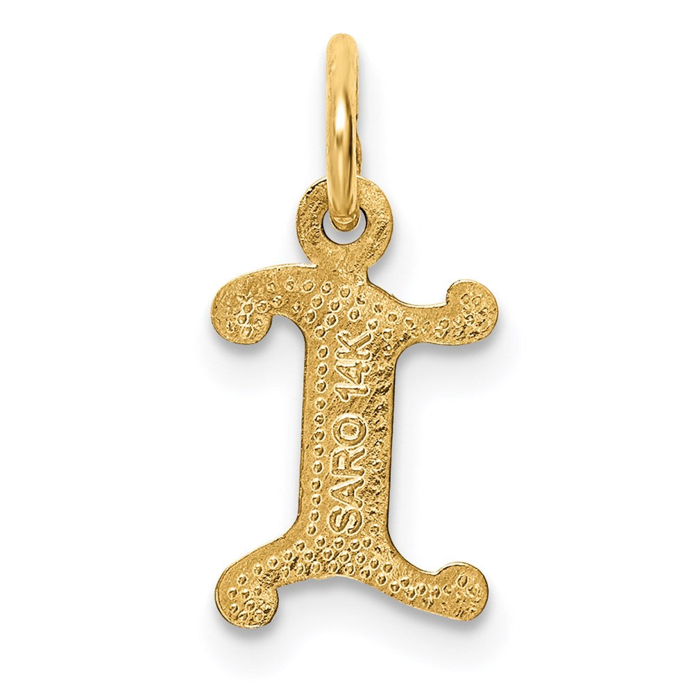14K Gelbgold Buchstabe I Initiale Charm