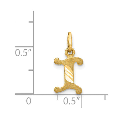 14K Gelbgold Buchstabe I Initiale Charm