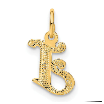 14K Gelbgold Buchstabe J Initiale Charm