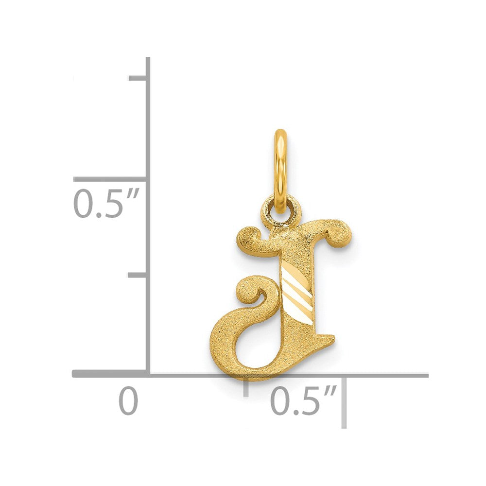 14K Gelbgold Buchstabe J Initiale Charm