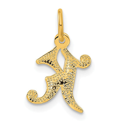 14K Gelbgold Buchstabe K Initiale Charm