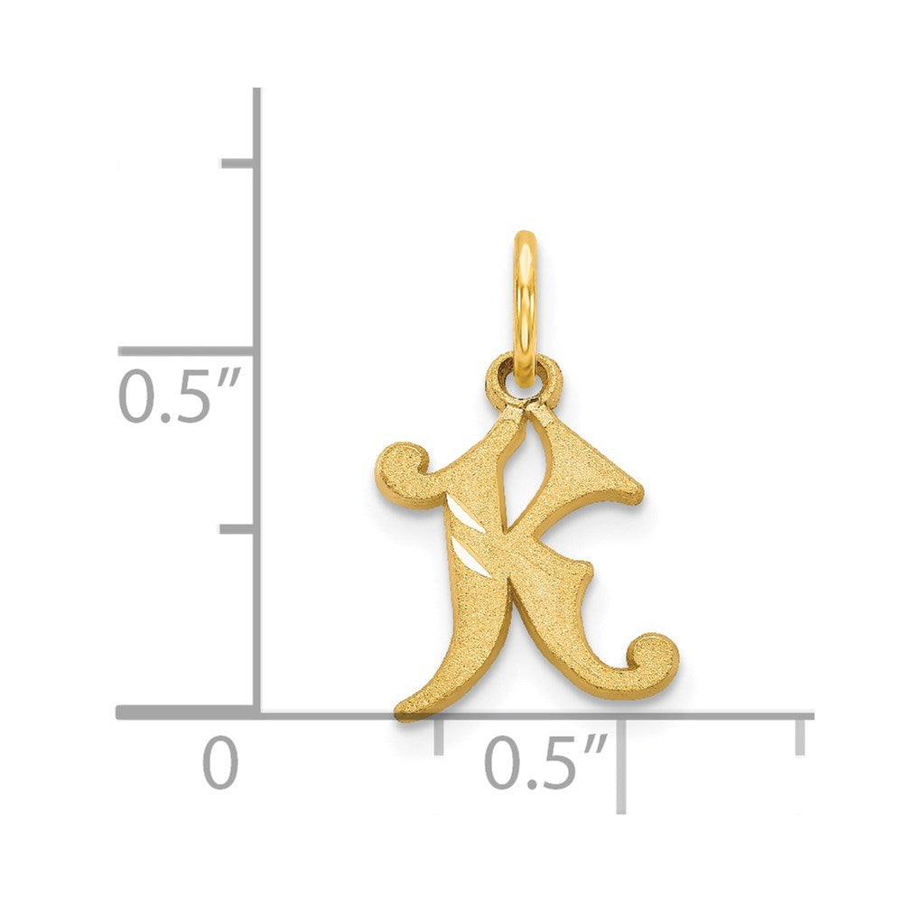 14K Gelbgold Buchstabe K Initiale Charm