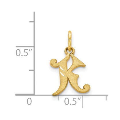14K Gelbgold Buchstabe K Initiale Charm