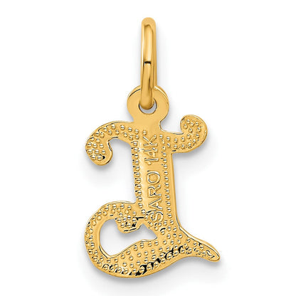 14K Gelbgold Buchstabe L Initiale Charm