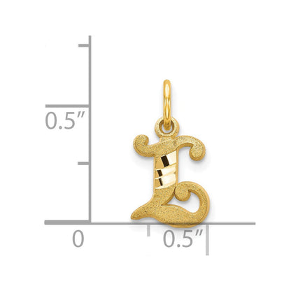 14K Gelbgold Buchstabe L Initiale Charm