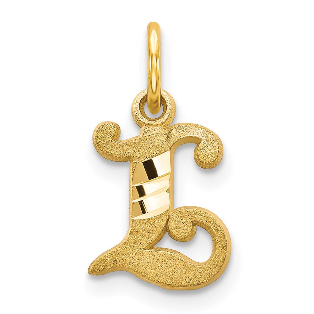 14K Gelbgold Buchstabe L Initiale Charm