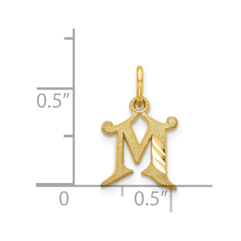 14K Gelbgold Buchstabe M Initiale Charm