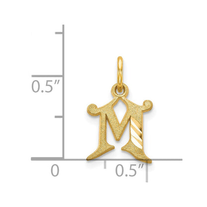 14K Gelbgold Buchstabe M Initiale Charm