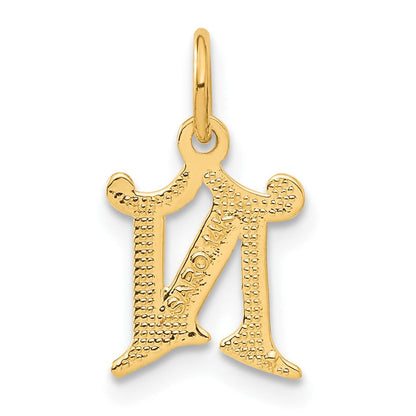 14K Gelbgold Buchstabe N Initiale Charm