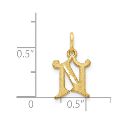 14K Gelbgold Buchstabe N Initiale Charm