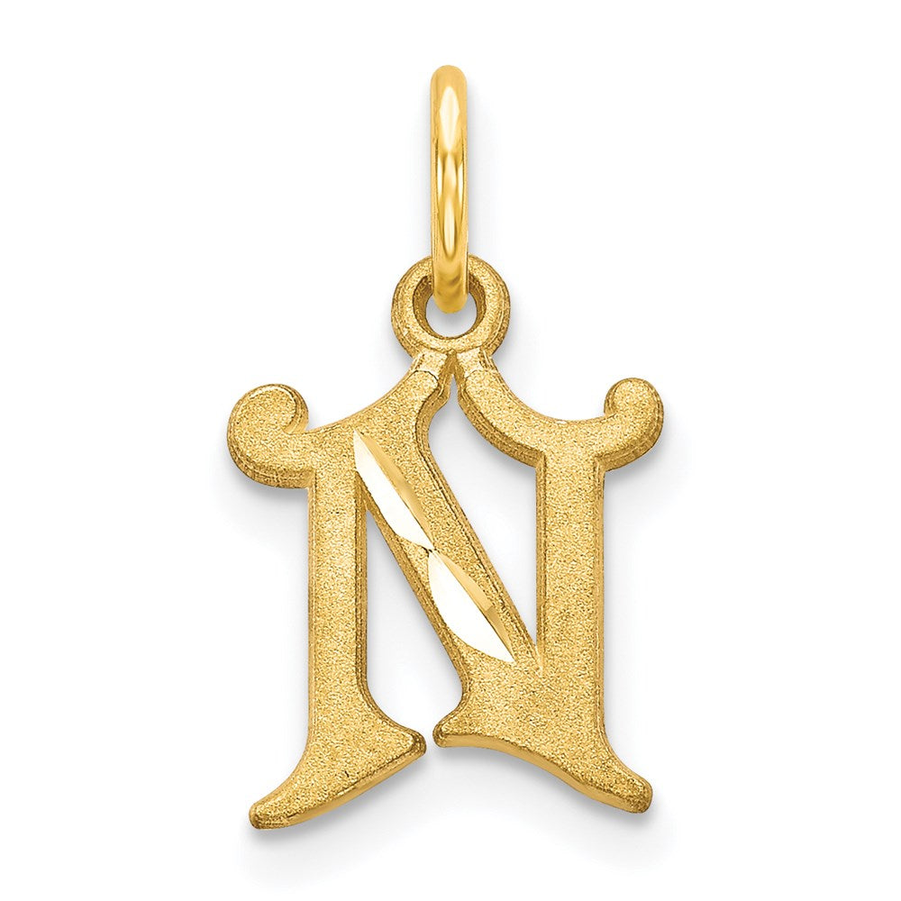 14K Gelbgold Buchstabe N Initiale Charm