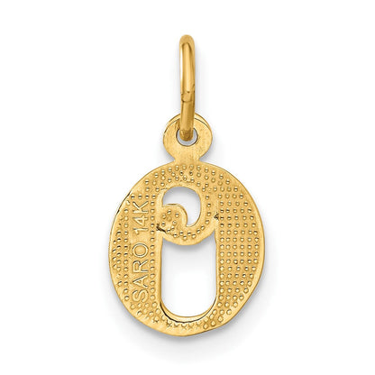 14K Gelbgold Buchstabe O Initiale Charm
