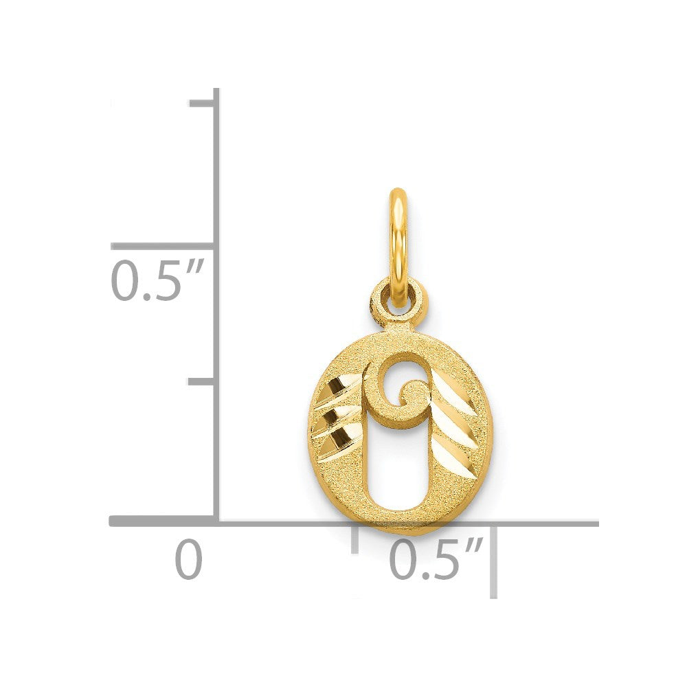 14K Gelbgold Buchstabe O Initiale Charm