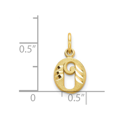 14K Gelbgold Buchstabe O Initiale Charm
