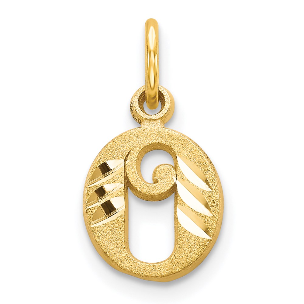 14K Gelbgold Buchstabe O Initiale Charm