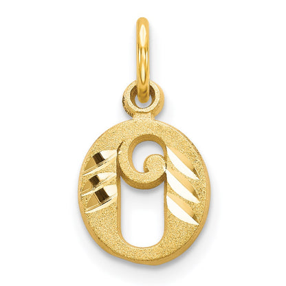 14K Gelbgold Buchstabe O Initiale Charm