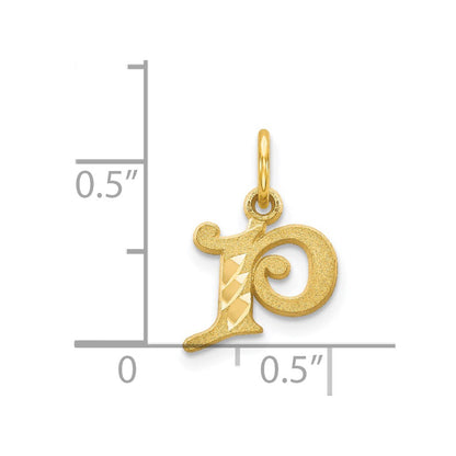 14K Gelbgold Buchstabe P Initiale Charm