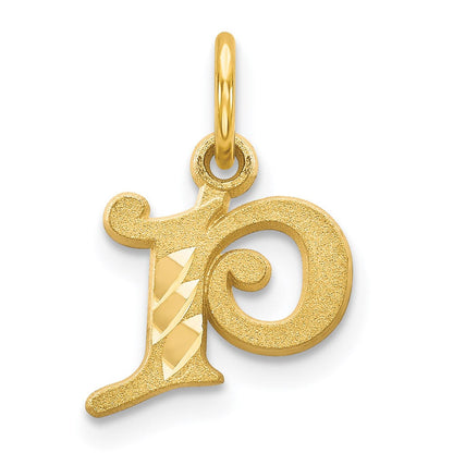 14K Gelbgold Buchstabe P Initiale Charm