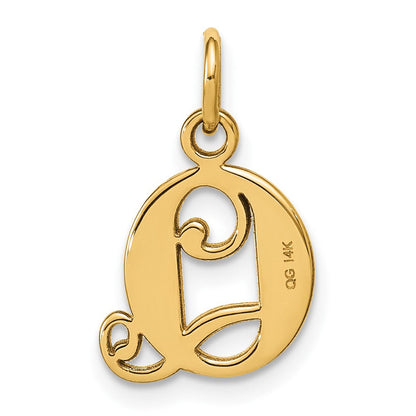 14K Gelbgold Buchstabe Q Initiale Charm