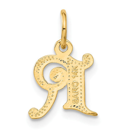 14K Gelbgold Buchstabe R Initiale Charm