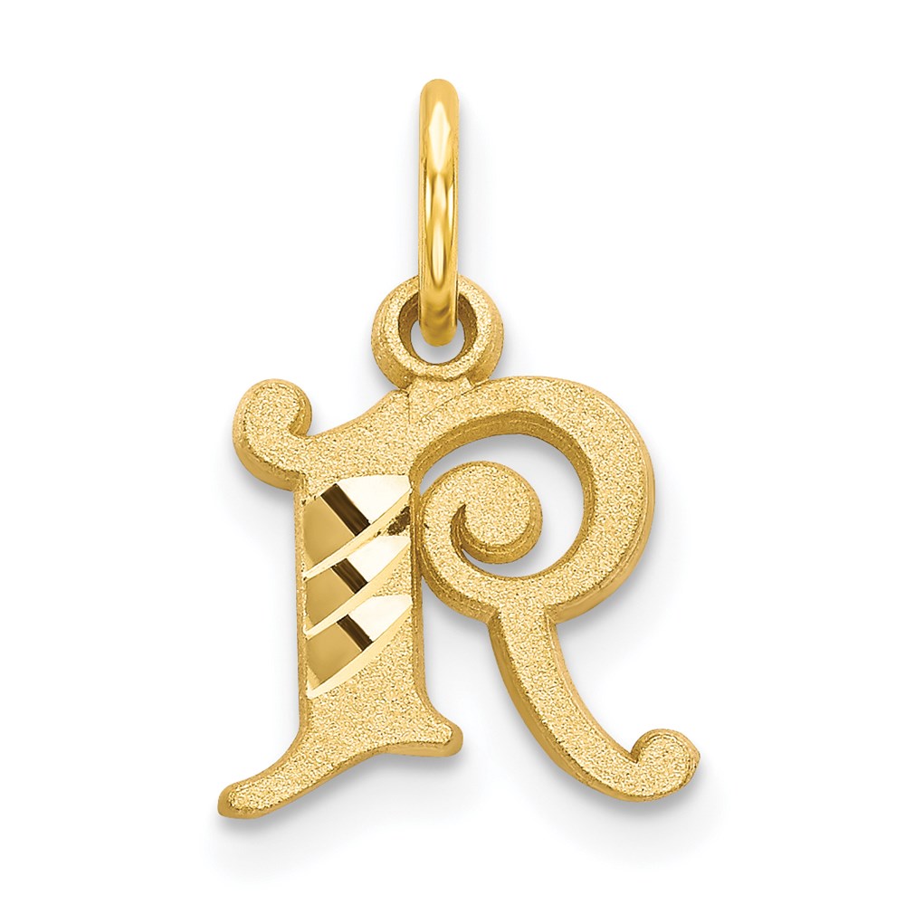 14K Gelbgold Buchstabe R Initiale Charm