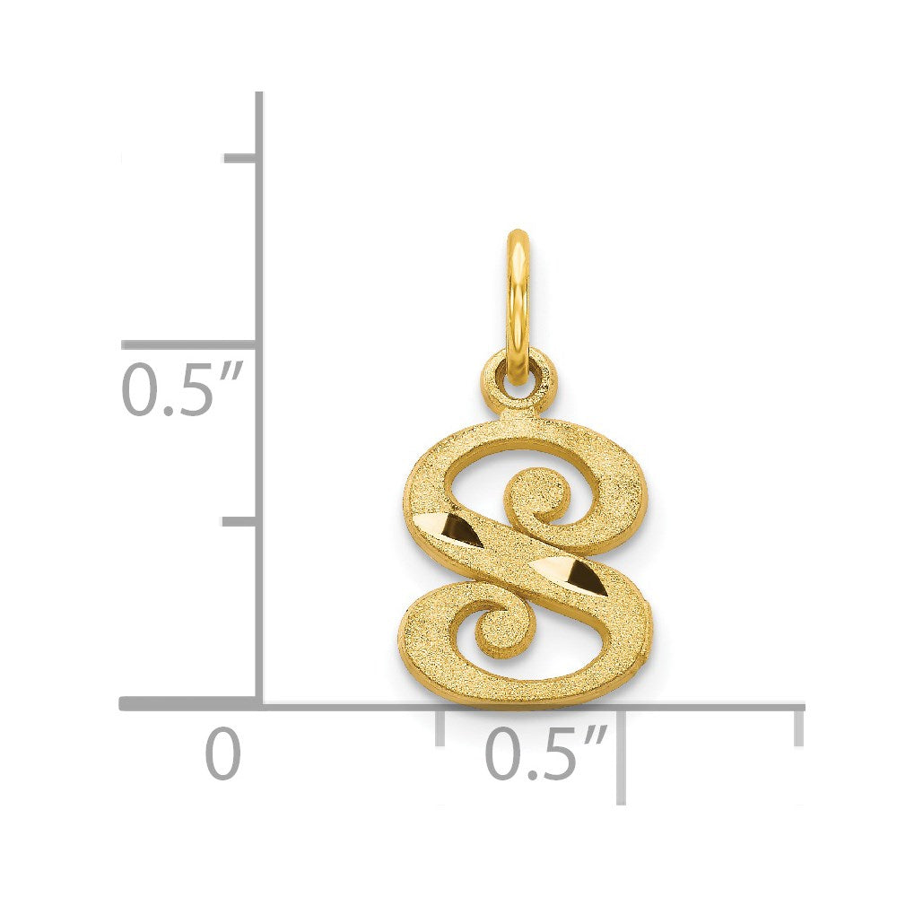 14K Gelbgold Buchstabe S Initiale Charm