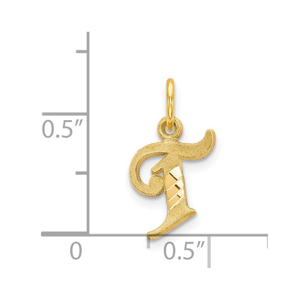 14K Gelbgold Buchstabe T Initiale Charm
