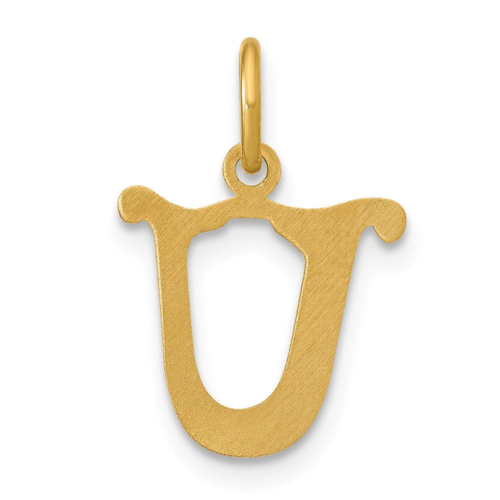 14K Gelbgold Buchstabe U Initiale Charm