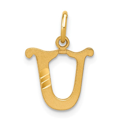 14K Gelbgold Buchstabe U Initiale Charm