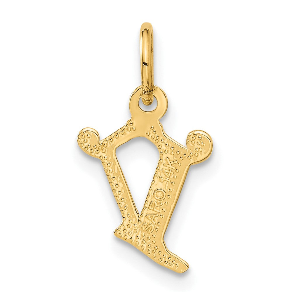 14K Gelbgold Buchstabe V Initiale Charm
