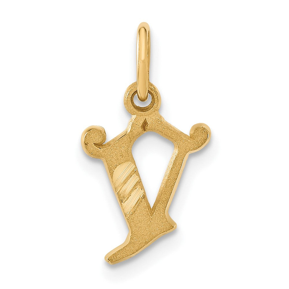14K Gelbgold Buchstabe V Initiale Charm