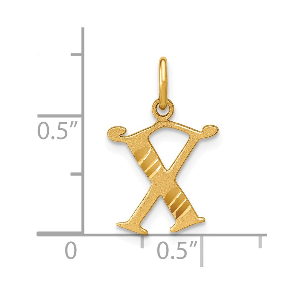 14K Gelbgold Buchstabe X Initiale Charm