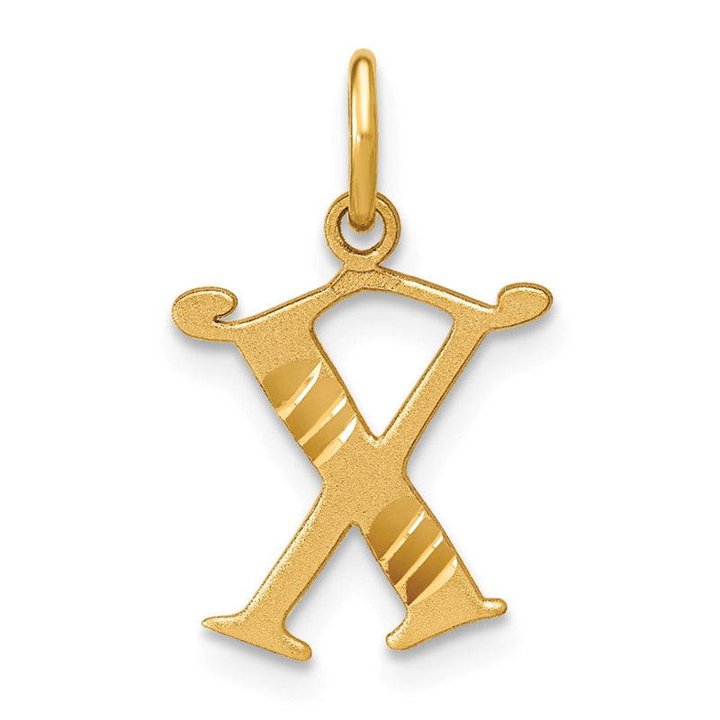 14K Gelbgold Buchstabe X Initiale Charm