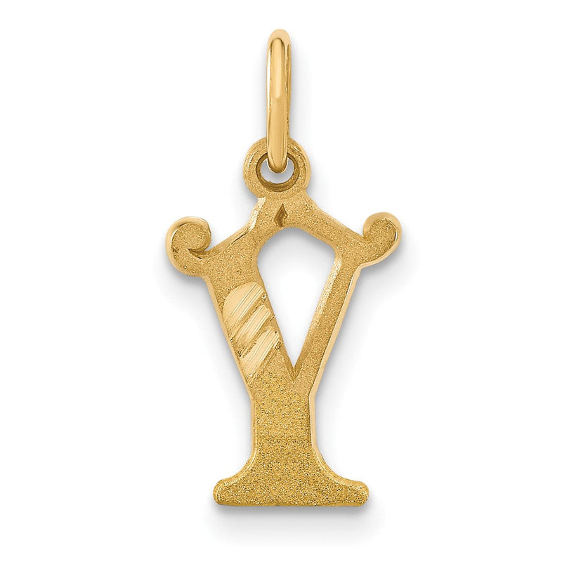 14K Gelbgold Buchstabe Y Initiale Charm