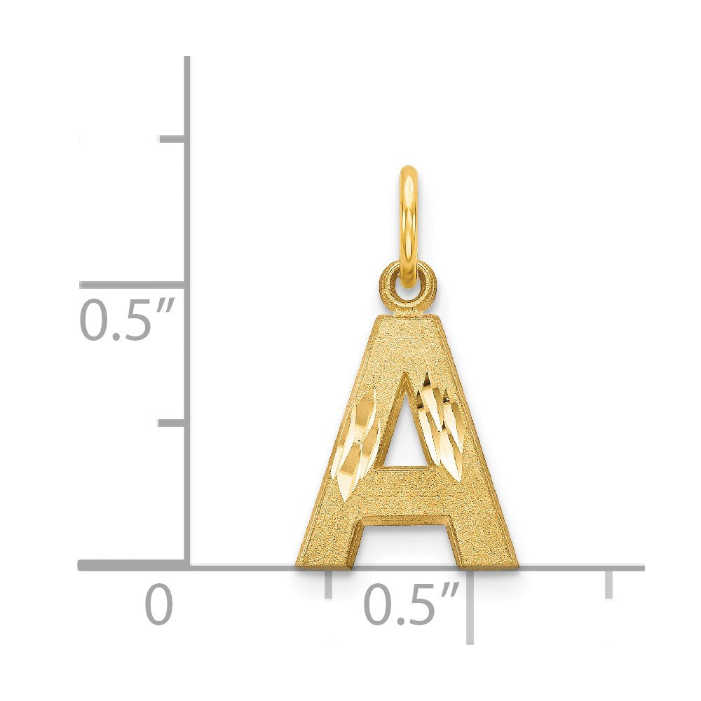 14K Gelbgold Buchstabe A Initiale Charm