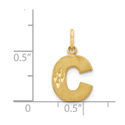 14K Gelbgold Buchstabe C Initiale Charm