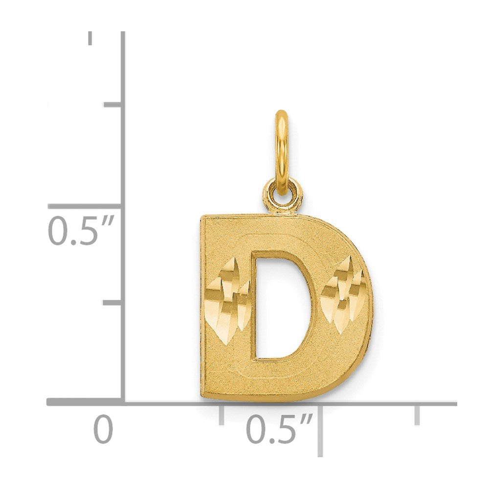 14K Gelbgold Initial-Charm Buchstabe D