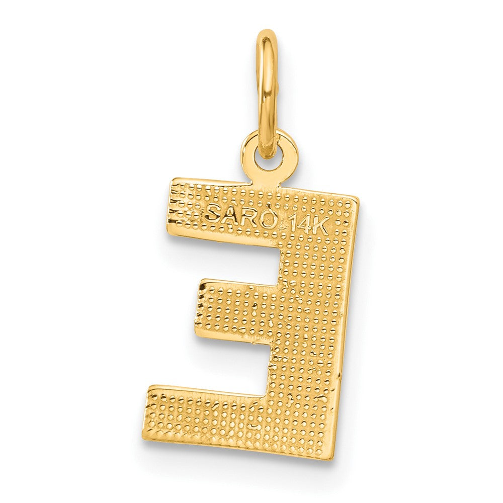 14K Gelbgold 14ky Satiniert Diamantiert Buchstabe E Initiale Charm