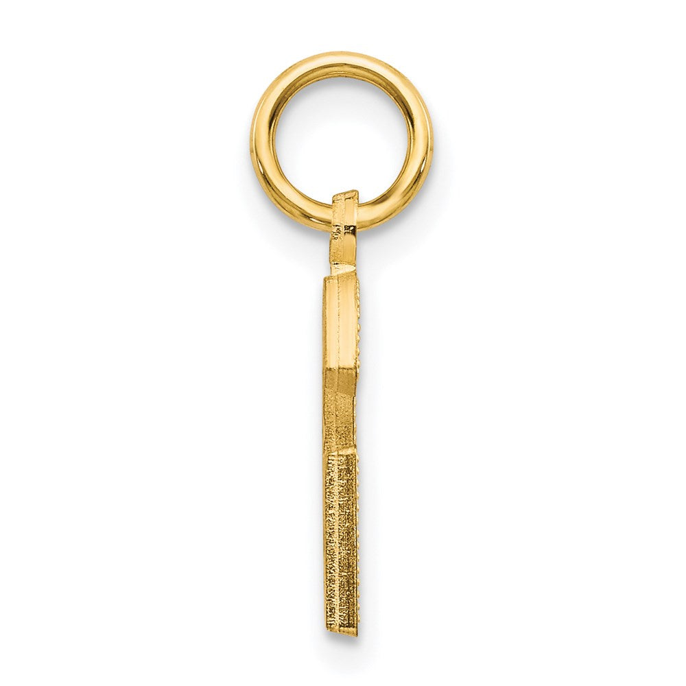 14K Gelbgold 14ky Satiniert Diamantiert Buchstabe G Initiale Charm