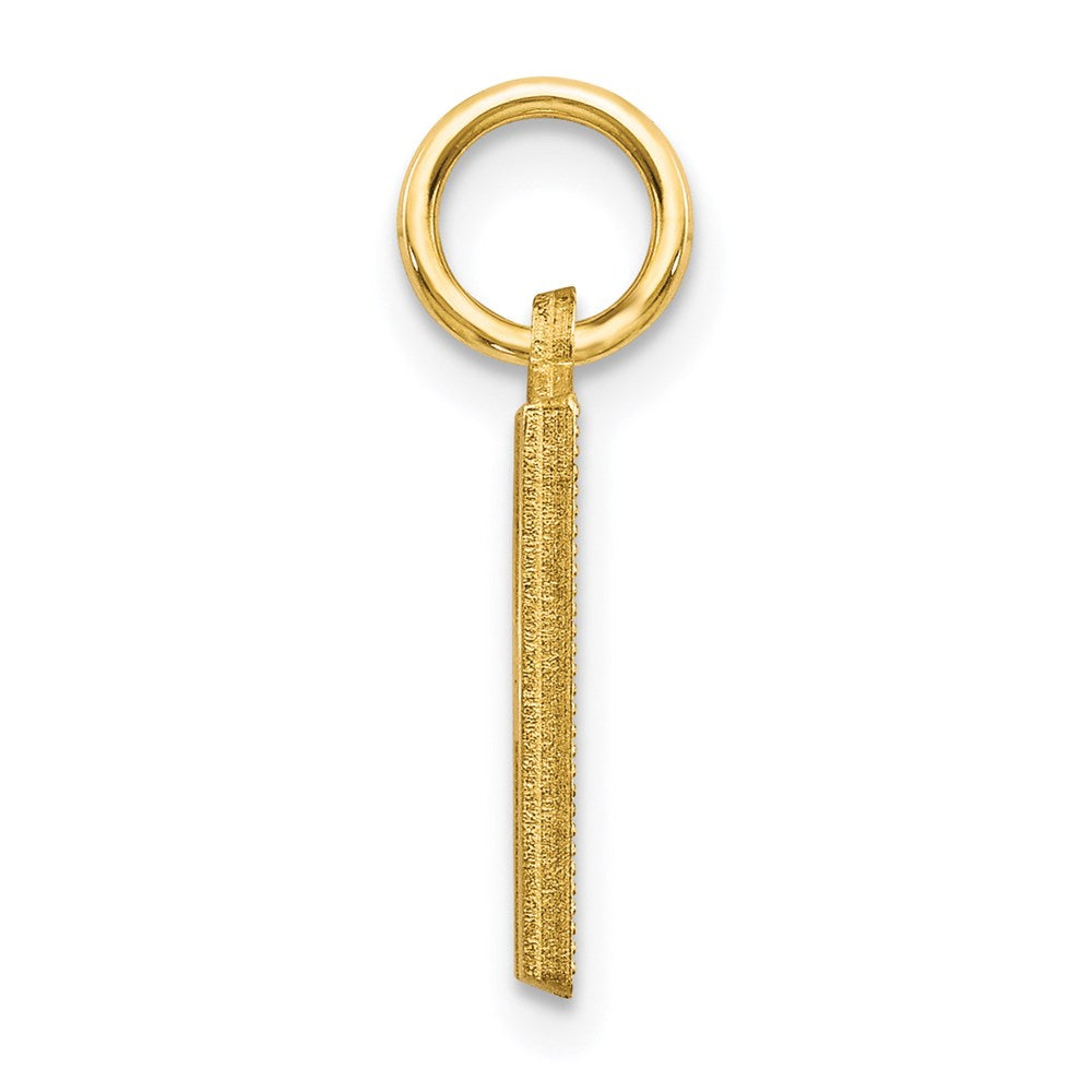 14K Gelbgold 14ky Satiniert Diamantiert Buchstabe H Initiale Charm