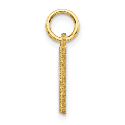 14K Gelbgold 14ky Satiniert Diamantiert Buchstabe H Initiale Charm